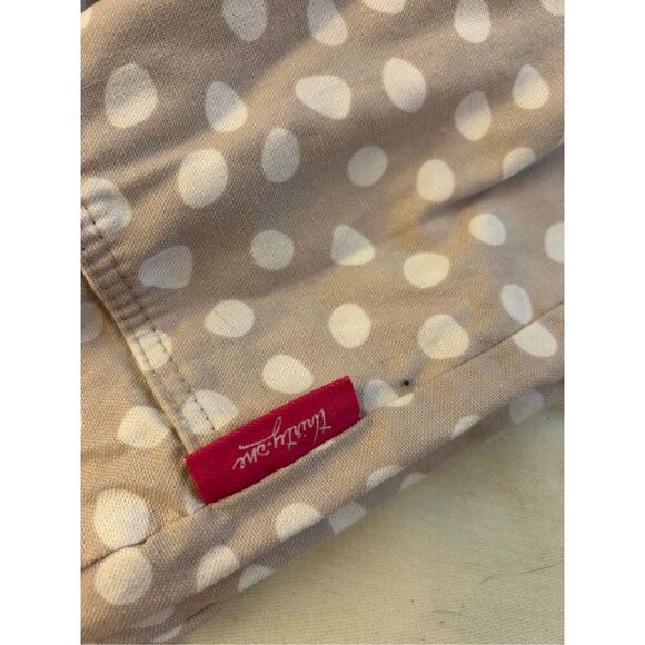 Thirty-one 31 reversible crossbody tote boho hobo beige dots flowers 16x14" - Picture 3 of 6